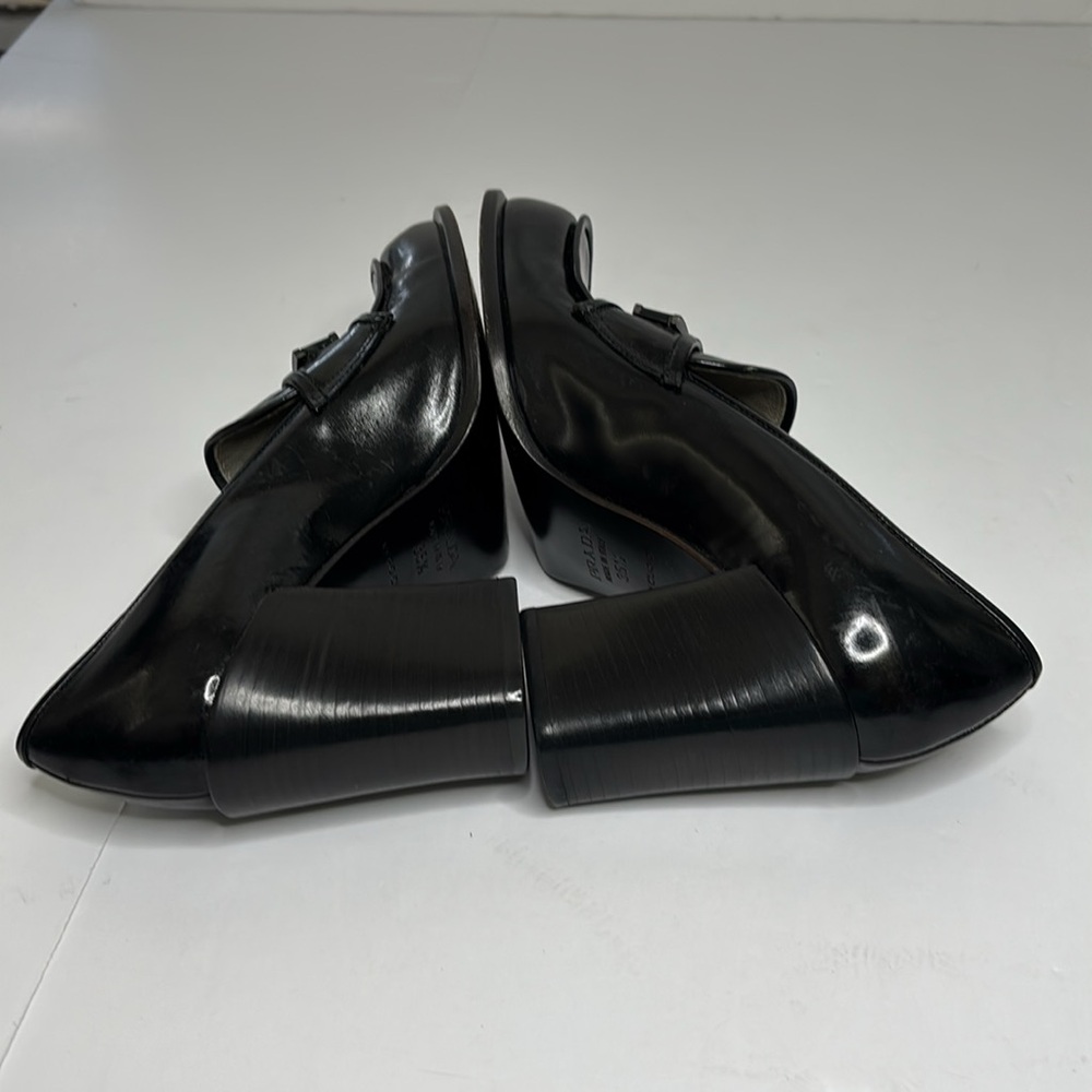 Vintage Leather Prada Loafers Heel - Picture 15 of 15